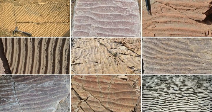 MIT researchers have found that patterns of ripples created in sand, and preserved for thousands to millions of years, can reveal clues to ancient environments. Image courtesy of the researchers